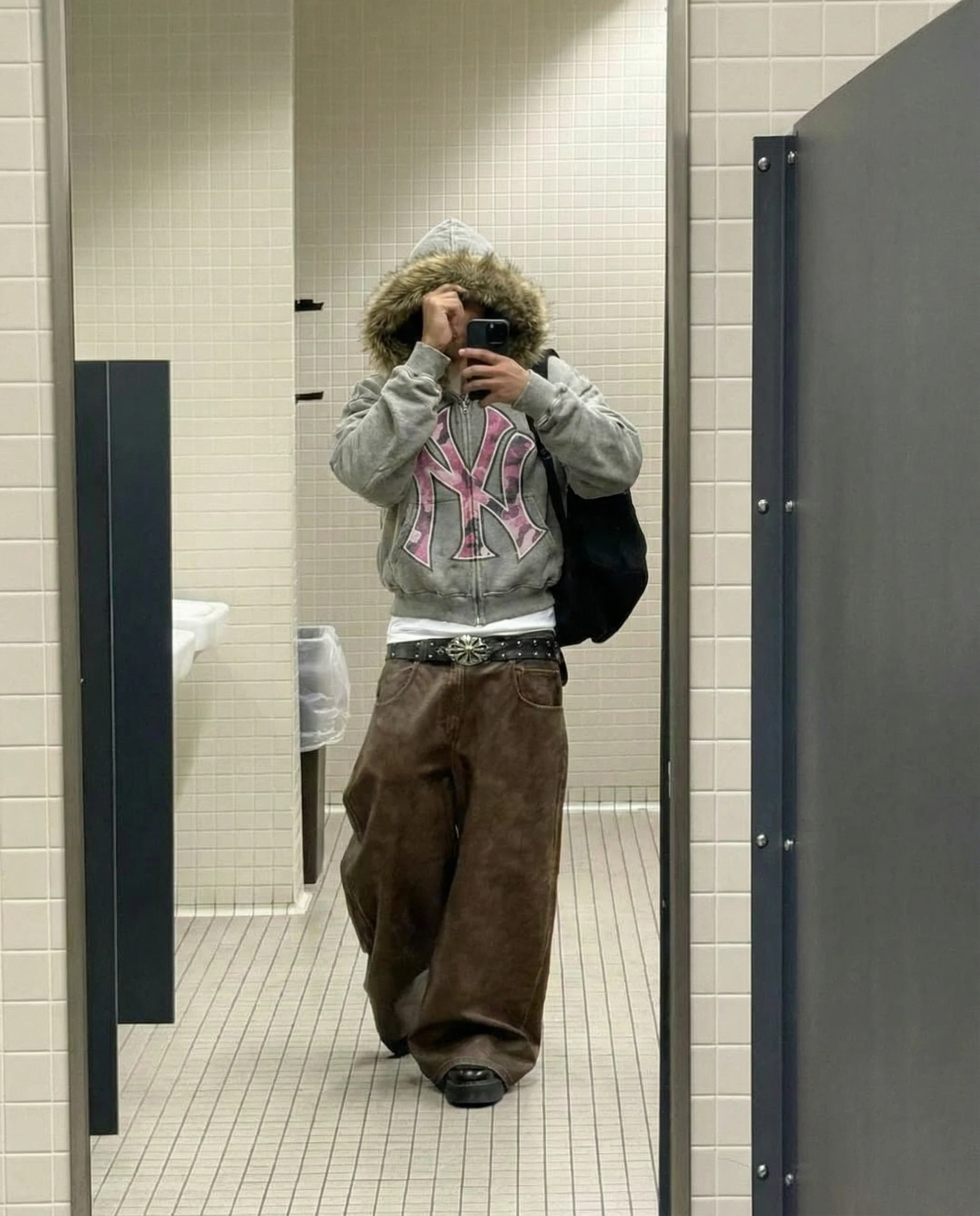 Pink Yankee Fur Coat Streetwear by ArnukiClothing