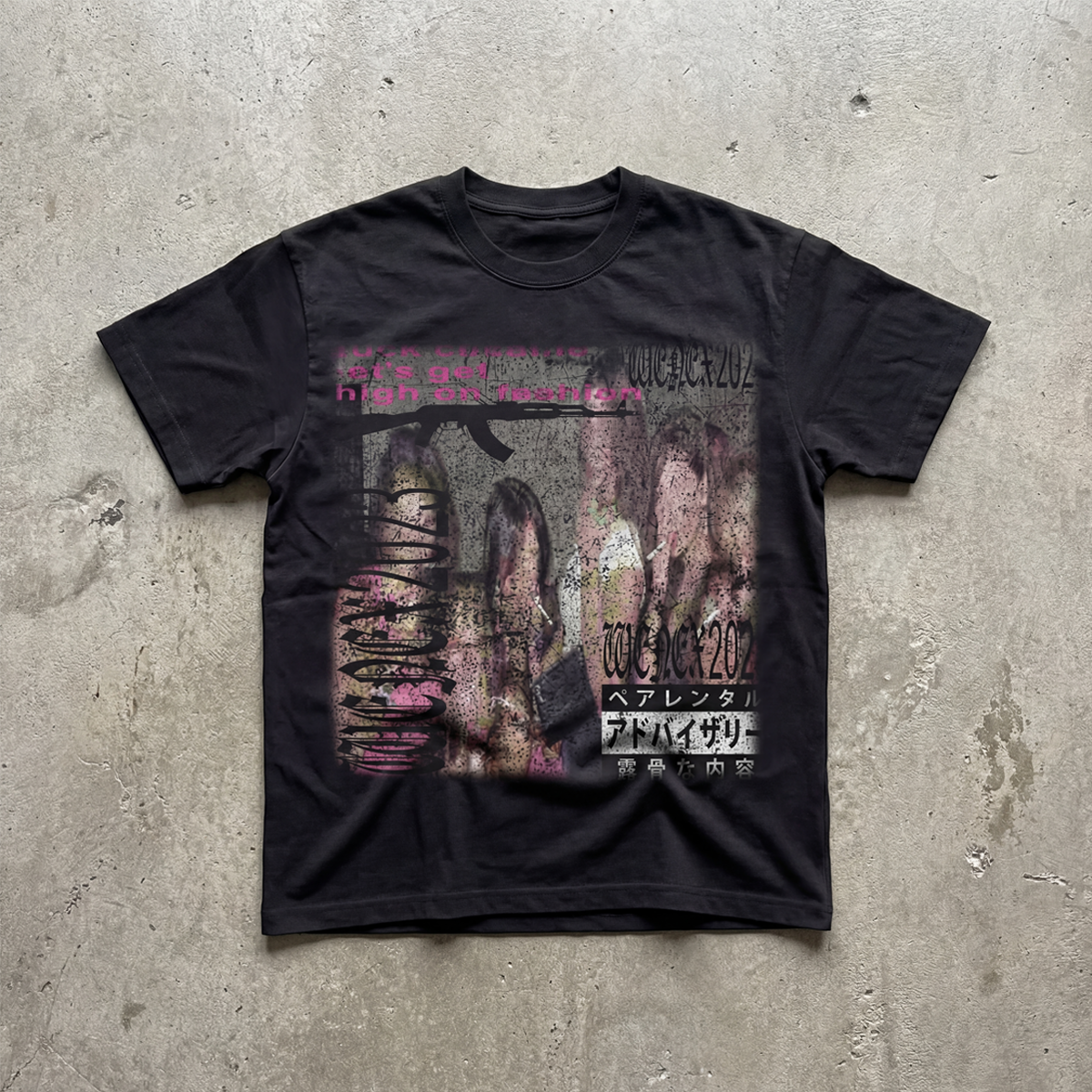 Drug Tee Streetwear Graphic Y2K Unisex Regular Fit Crew Neck T Shirt 220GSM Cotton