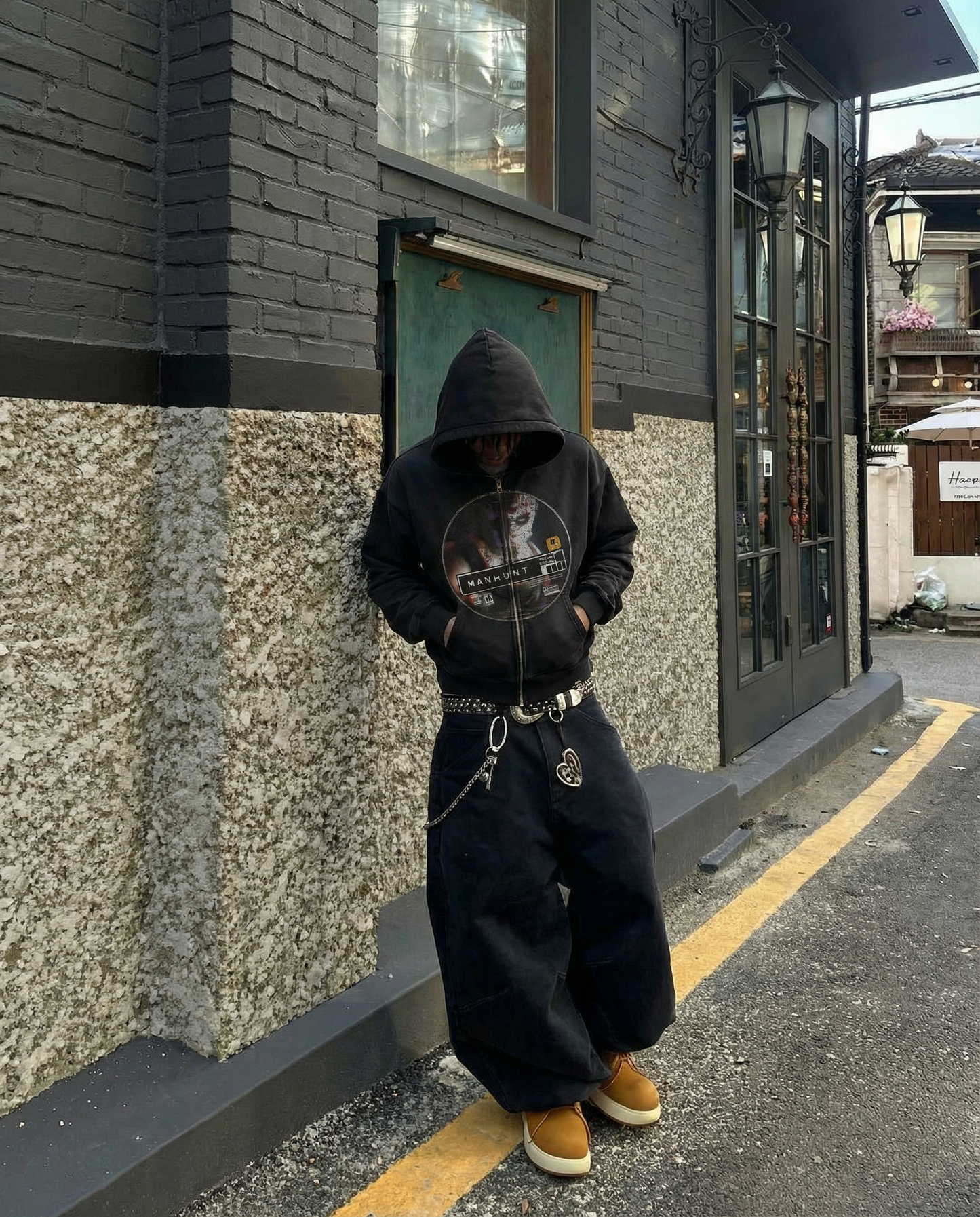 Manhunt Zip Up Cropped Boxy Hoodie