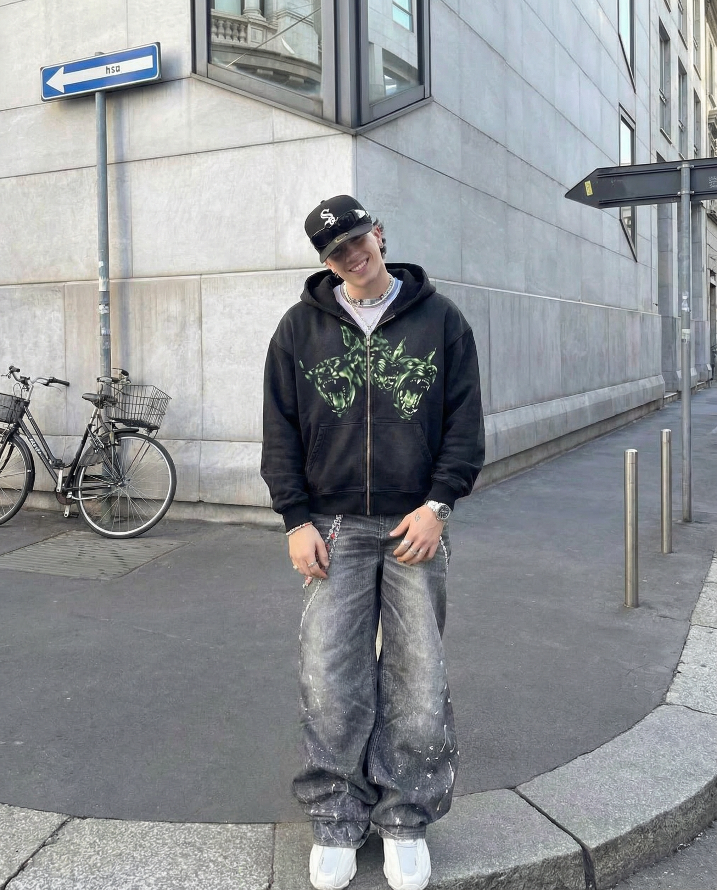 Vicious Zip Up Cropped Boxy Hoodie