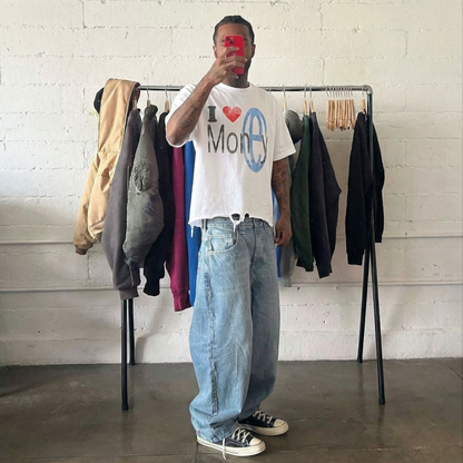 Luv Money White Distressed Hem Washed Shirt