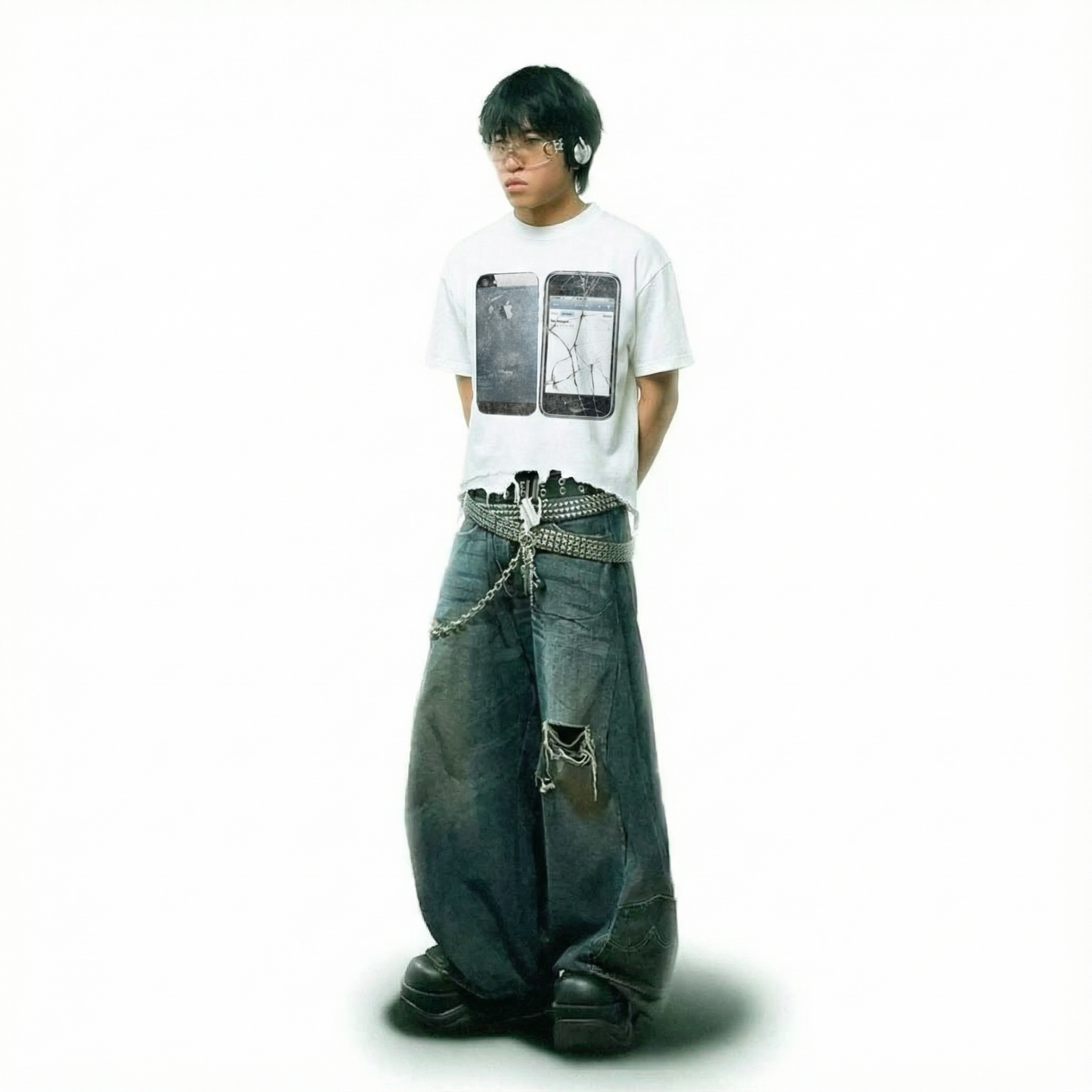 Iphone Gen 5 White Distressed Hem Washed Shirt