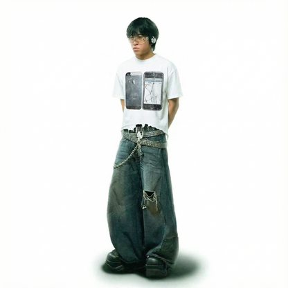 Iphone Gen 5 White Distressed Hem Washed Shirt