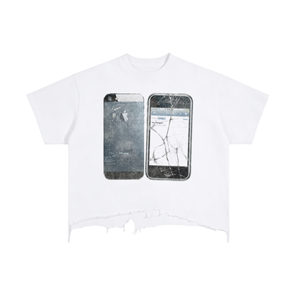 Iphone Gen 5 White Distressed Hem Washed Shirt