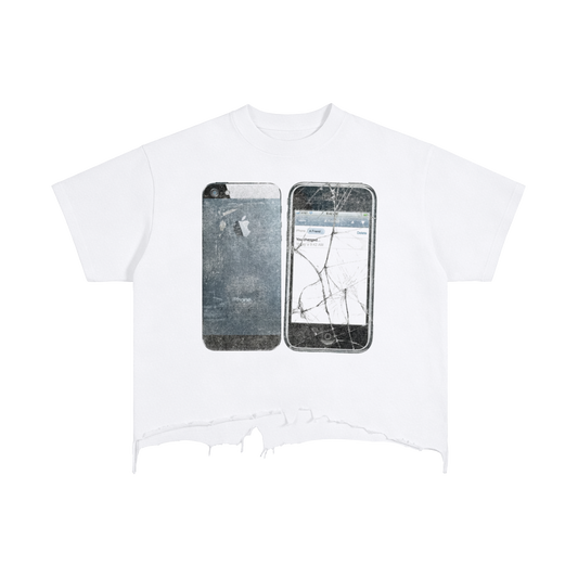 Iphone Gen 5 White Distressed Hem Washed Shirt