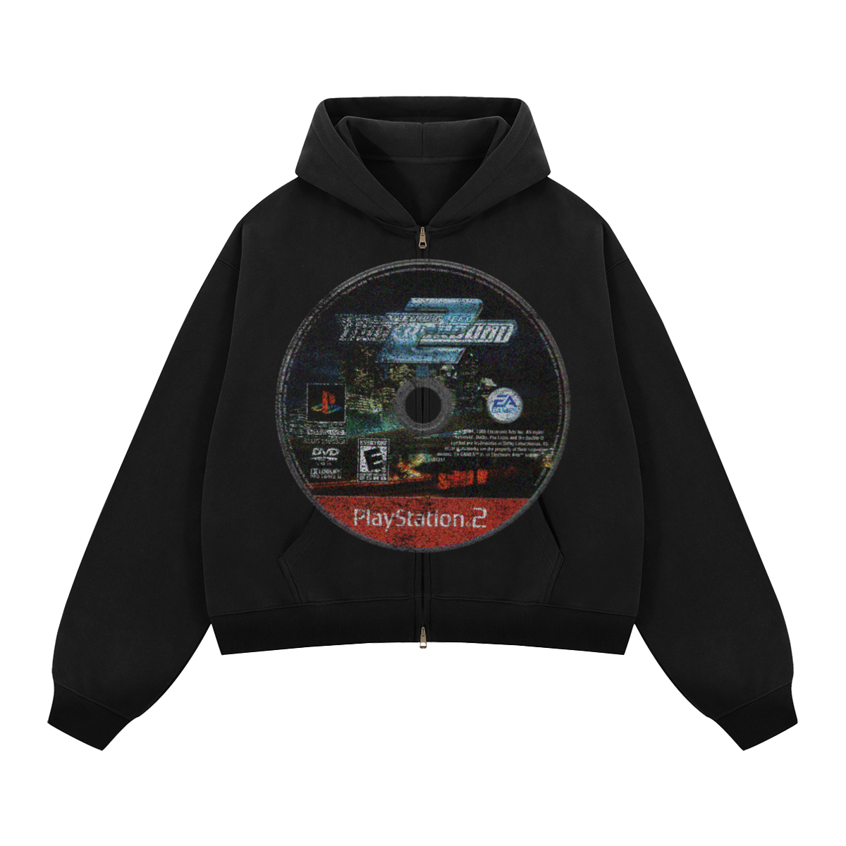 NFS2 Zip Up Cropped Boxy Hoodie