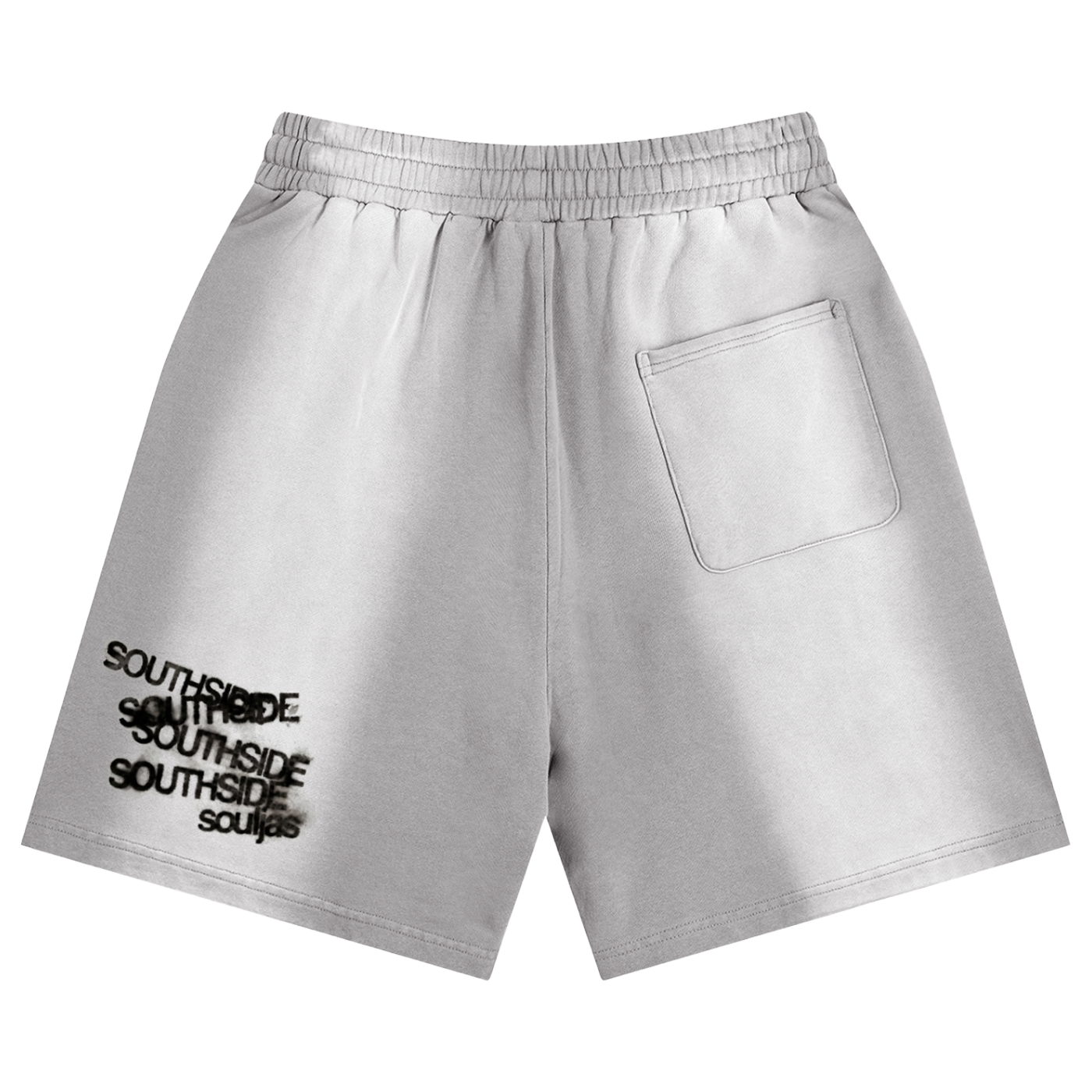 SouthSide Sun Fade Distressed Streetwear Shorts Gray Unisex Loose Y2K Cotton