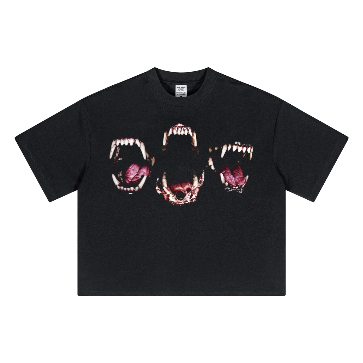 Triple Bite Cropped Boxy Streetwear Shirt by ArnukiClothing