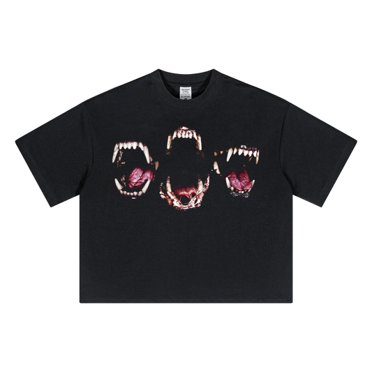 Triple Bite Cropped Boxy Streetwear Shirt