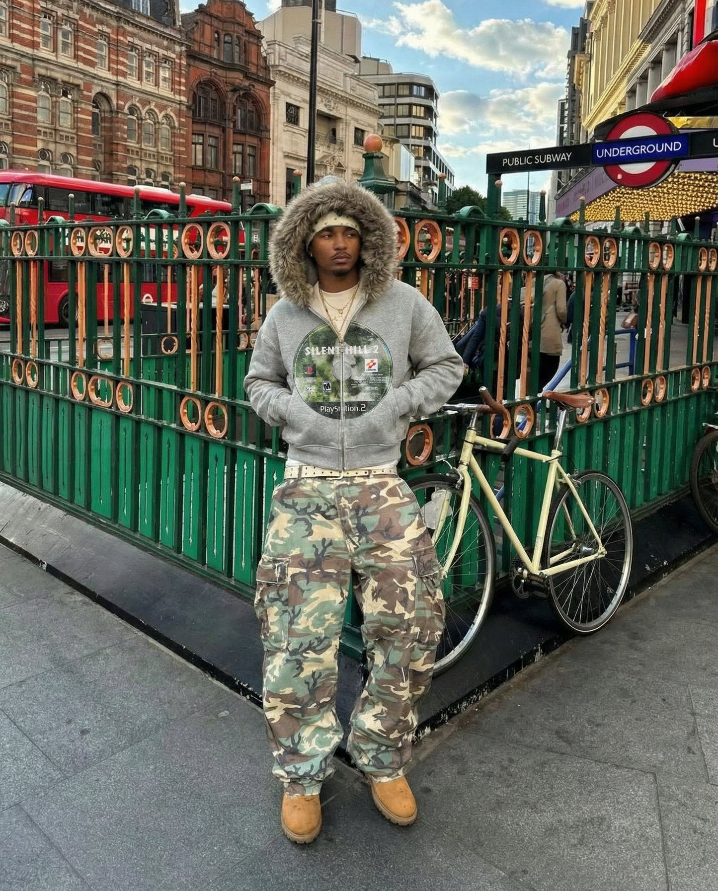 Silent Hill Cropped Boxy Streetwear Fur Zip Up