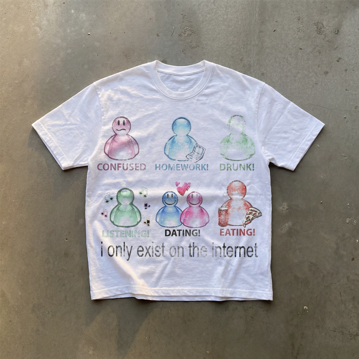 Emotions Tee Streetwear Graphic Y2K Unisex Regular Fit Crew Neck T Shirt 220GSM Cotton