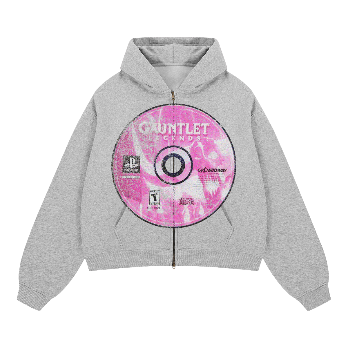 Gauntlet Zip Up Cropped Boxy Hoodie