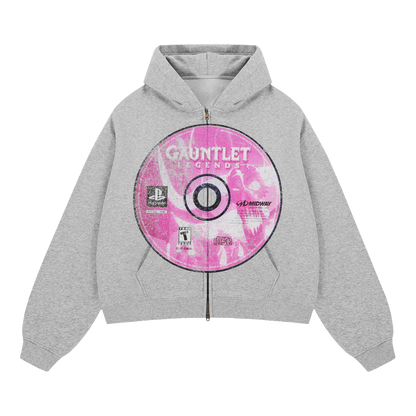 Gauntlet Zip Up Cropped Boxy Hoodie