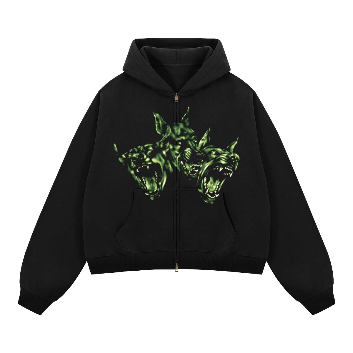 Vicious Zip Up Cropped Boxy Hoodie
