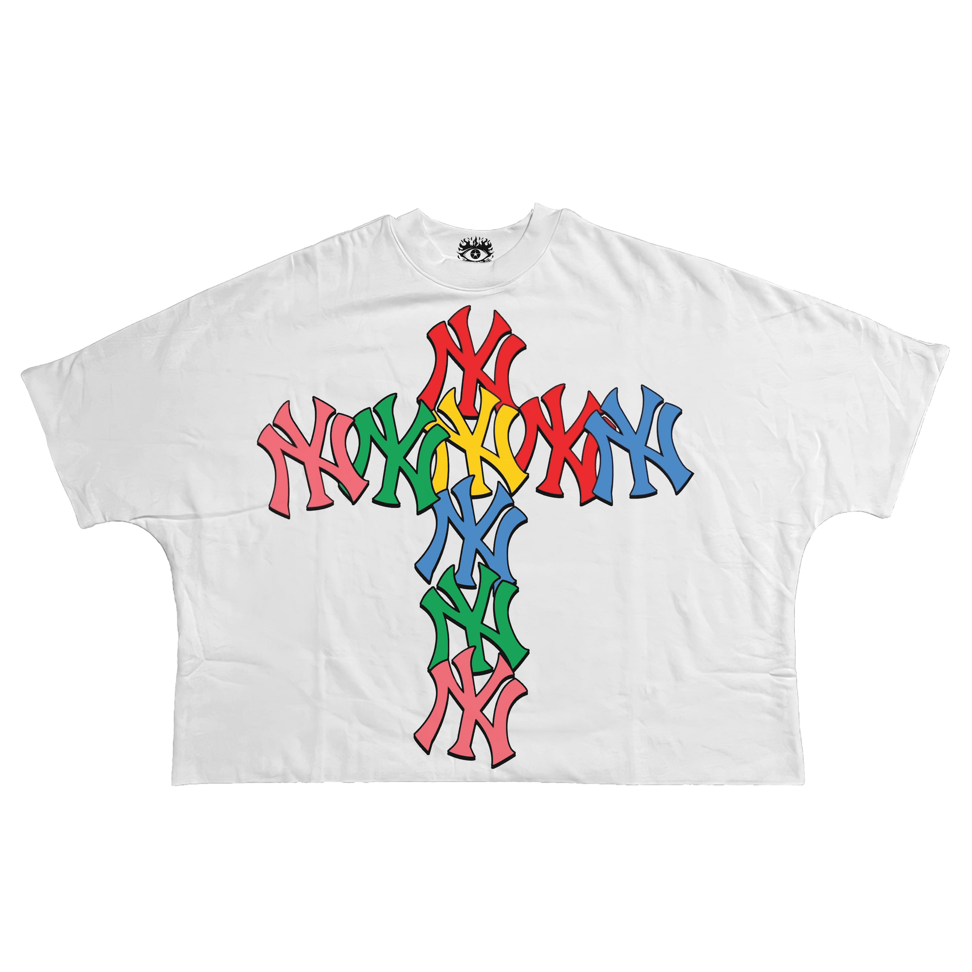 Yankee Multicolor cropped boxy streetwear tee