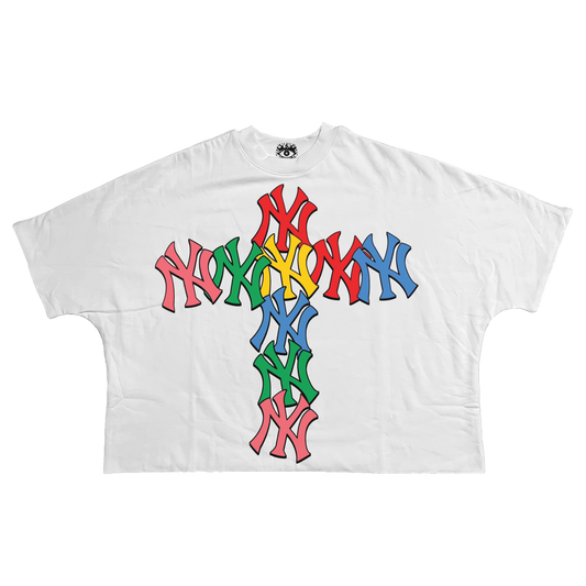 Yankee Multicolor cropped boxy streetwear tee