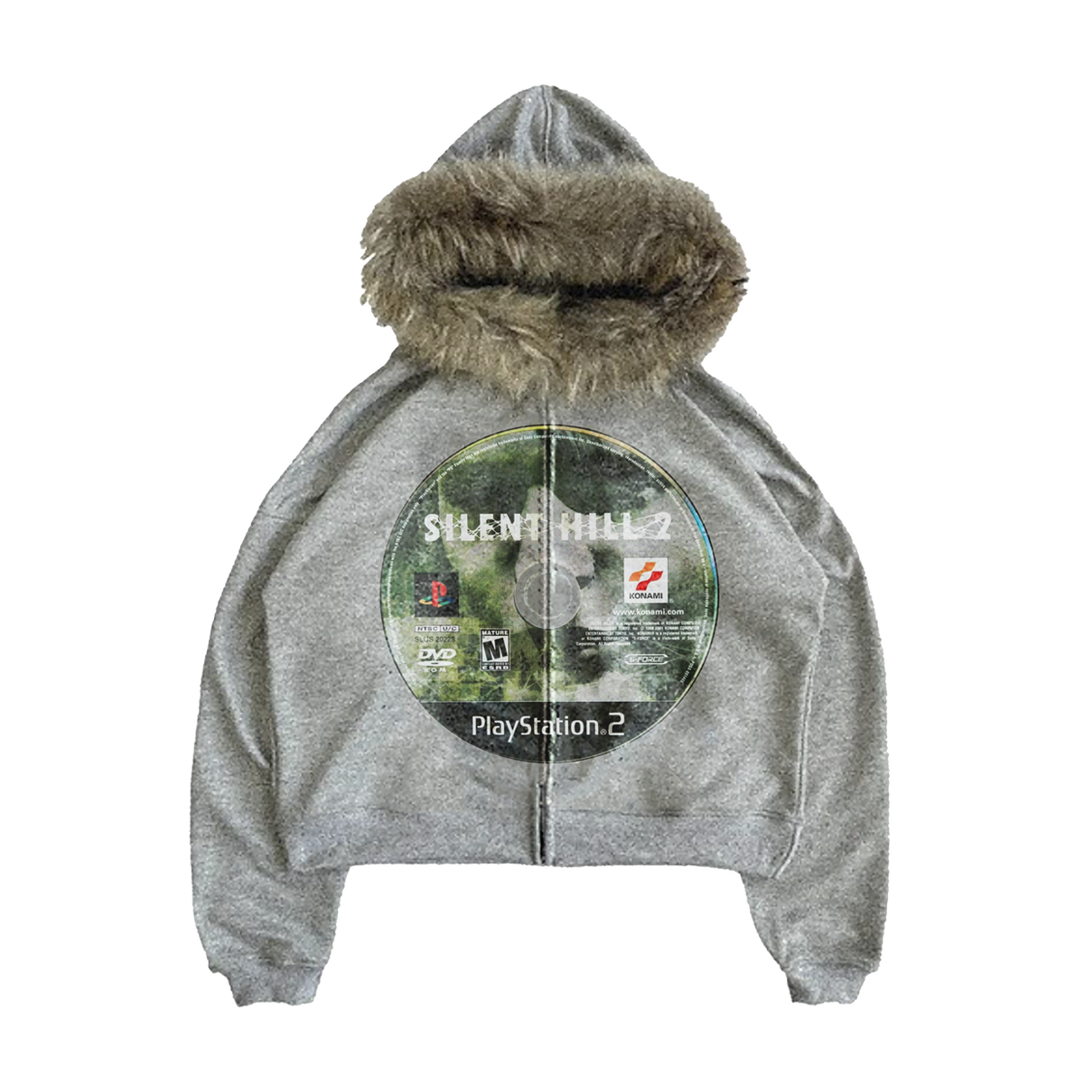 Silent Hill Cropped Boxy Streetwear Fur Zip Up