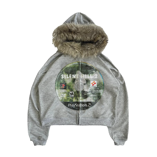 Silent Hill Cropped Boxy Streetwear Fur Zip Up