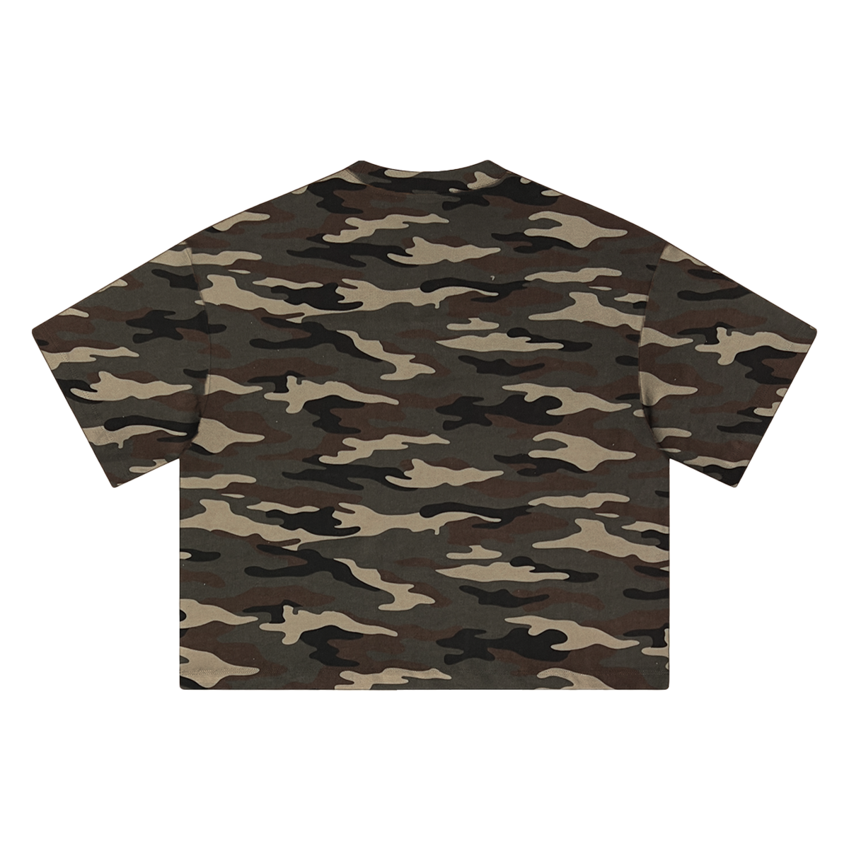 Reality Is A Glitch Cropped Boxy Streetwear Camo Shirt 270GSM